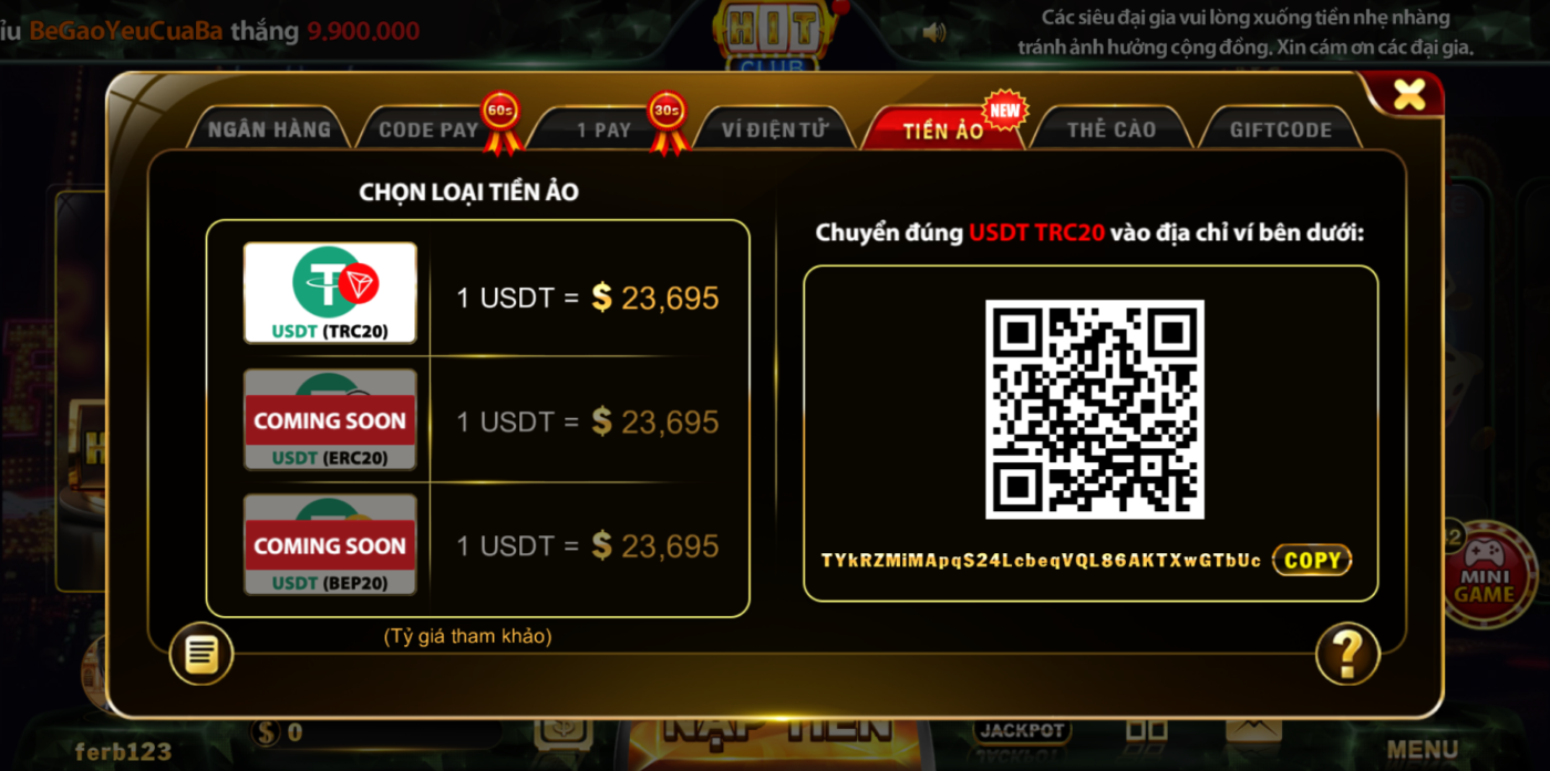 nạp tiền hit club